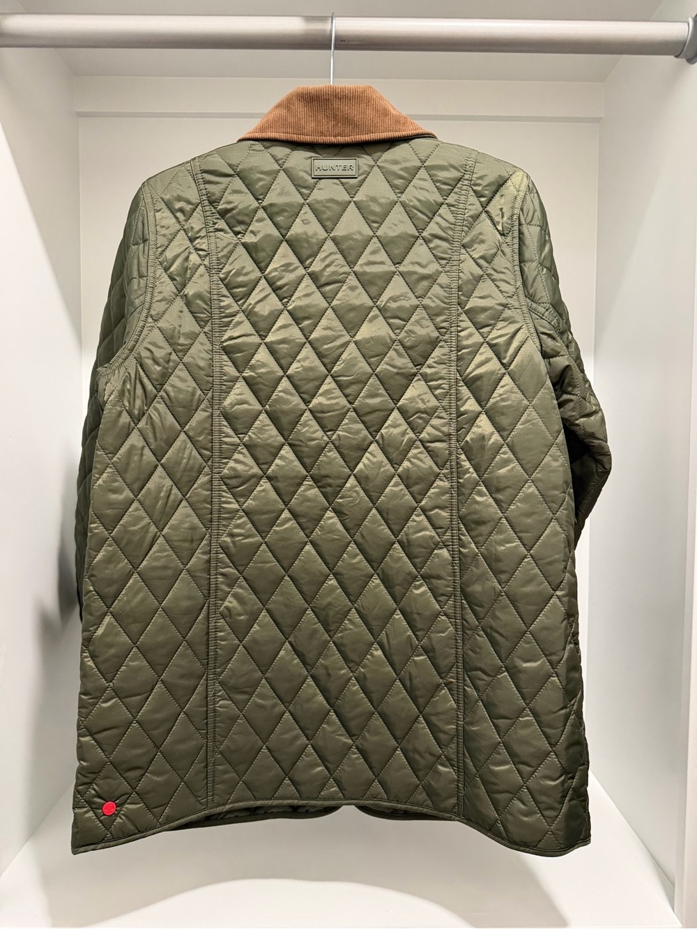 NEW Hunter Rachel Quilted Hunter Green Jacket Brown corduroy Collar chore coat M - Picture 7 of 12